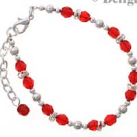 C2230 - Beaded Bracelet - Red (3 bracelets per package)