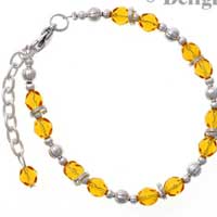 C2233 - Beaded Bracelet - Yellow (3 bracelets per package)