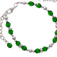 C2234 - Beaded Bracelet - Green (3 bracelets per package)