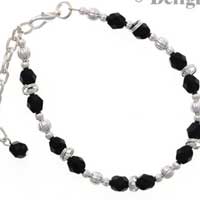 C2236 - Beaded Bracelet - Black (3 bracelets per package)
