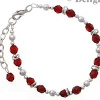 C2237 - Beaded Bracelet - Maroon (3 bracelets per package)
