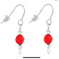 C2243 - Beaded Earrings - Red (3 pairs per package)