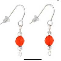 C2244 - Beaded Earrings - Orange (3 pairs per package)