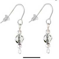 C2252 - Beaded Earrings - Crystal (3 pairs per package)