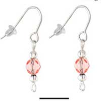 C2253 - Beaded Earrings - Pink (3 pairs per package)