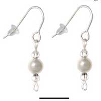 C2374 - Beaded Earrings - Pearl (3 pairs per package)