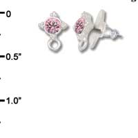 F1011 - 5mm Pink (Light Rose) Swarovski Crystal Post Earrings - Silver plated Finding (3 pairs per package)