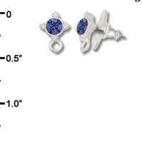 F1013 - 5mm Blue (Sapphire) Swarovski Crystal Post Earrings - Silver plated Finding (3 pairs per package)