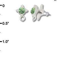 F1015 - 5mm Lime Green (Peridot) Swarovski Crystal Post Earrings - Silver plated Finding (3 pairs per package)