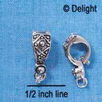 F1029 - Silver plated Antiqued Hinged Bail (6 per package)