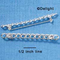 F1030 - Silver plated Chain Charm Bar Pink (6 per package)