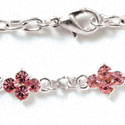 F1054 - Link Bracelet with 2 Pink Swarovski Crystal Connectors (2 per package)