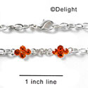 F1057 - Link Bracelet with 2 Orange Swarovski Crystal Connectors (2 per package)