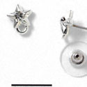 F1058 - Silver Star Post Earrings with Clear Swarovski Crystal (Back included) (3 pair per package)