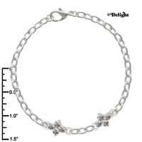 F1063 - Link Bracelet with 2 Clear Swarovski Crystal Connectors (2 per package)