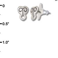 F1065 - Mini Heart with Loop Post Earrings (Back included) (3 pair per package)