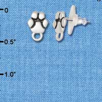 F1068 - Mini Silver Paw with Loop Post Earrings (Back included) (3 pair per package)