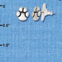 F1069 - Mini Silver Paw Post Earrings (Back included) (3 pair per package)