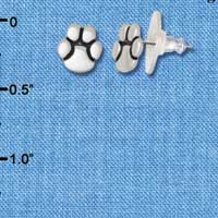 F1069 - Mini Silver Paw Post Earrings (Back included) (3 pair per package)
