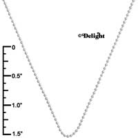F1078 - Silver Ball Chain Necklace - 18 inches - Silver plated Chain (6 per package)