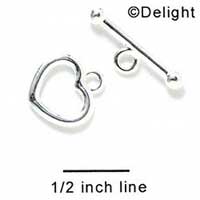 F1082 - Heart and Bar Toggle Clasp (6 sets per package)