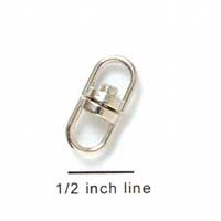 F1093 - Immitation Rhodium Double Swivel (6/pkg)