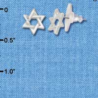 F1114 - Mini Silver Star of David - Post Earrings (3 pair per package)