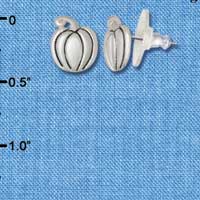 F1140 - Small Silver Pumpkins - Post Earrings (3 Pair per package)
