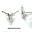 F1141 - Mini Silver Longhorns - Post Earrings (3 Pair per package)