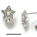 F1145 - Faux Stone Star with Cutout - with Loop - Post Earrings (3 Pair per package)