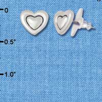F1146 - Silver Heart in Heart - Post Earrings (3 Pair per package)