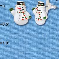 F1167 - Enamel Snowman - Post Earrings (3 Pair per package)