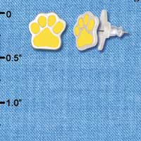 F1177 - Small Yellow Paw - Post Earrings (3 Pair per package)