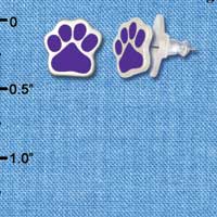 F1181 - Small Purple Paw - Post Earrings (3 Pair per package)