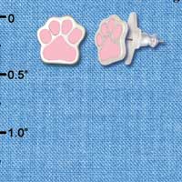 F1185 - Small Pink Paw - Post Earrings (3 Pair per package)