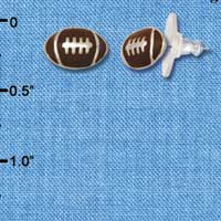 F1189 - Mini Enamel Football - Post Earrings (3 Pair per package)