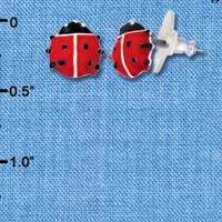 F1212 - Mini Red Ladybug - Post Earrings
