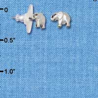 F1213 - Mini Silver Elephant - Post Earrings