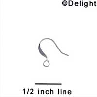 F1220 tlf - Flat Earwire with Loop - Silver Plated Finding (100 per package)