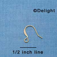 F1221 tlf - Flat Earwire with Loop - Gold Plated Finding (100 per package)