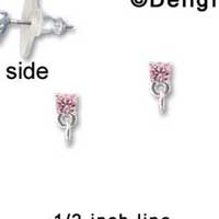 F1229 - Small 3.3mm Light Pink Swarovski Crystal with Loop - Post Earrings