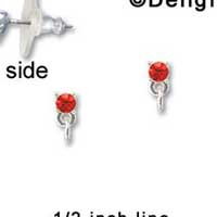 F1230 - Small 3.3mm Red Swarovski Crystal with Loop - Post Earrings