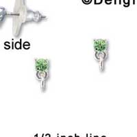 F1233 - Small 3.3mm Lime Green Peridot Swarovski Crystal with Loop - Post Earrings
