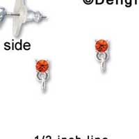 F1235 - Small 3.3mm Orange Swarovski Crystal with Loop - Post Earrings