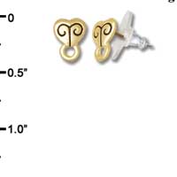 F1250 - Gold Mini Heart with Loop - Post Earrings