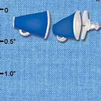 F1265 tlf - Mini Blue Megaphone - Post Earrings (3 Pair per Package)