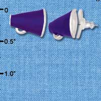 F1268 tlf - Mini Purple Megaphone - Post Earrings (3 Pair per Package)