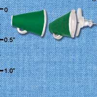 F1269 tlf - Mini Green Megaphone - Post Earrings (3 Pair per Package)