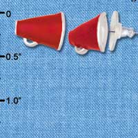 F1271 tlf - Mini Red Megaphone - Post Earrings (3 Pair per Package)