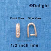F1288 tlf - 3 Swarovski Crystal & Faux Stone Cast Gold Pinch Bail (6 per package)